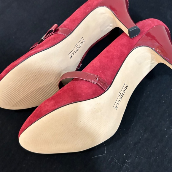 Pumps, High Heels, red Velvet/Suede, Size 10 - Picture 7 of 7